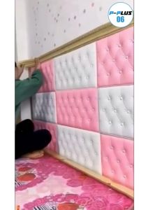 วอลเปเปอร์ ติดหัวเตียง วอลเปเปอร์ตกเเต่งห้อง หลายสีให้เลือก หนานุ่ม ทนทาน