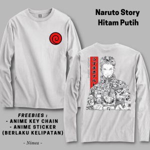 Kaos Panjang Naruto Story Hitam Putih - Nimea