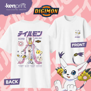 Bandai | 2026 Summer Anime Digimon Gatomon Evolution Printed Cotton T-shirt Kids/Mens/Womens Harajuku Clothing Fashion Casual T-shirt