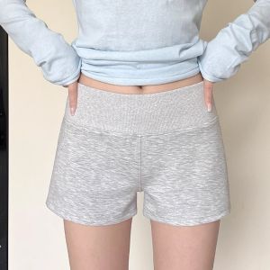 Quần Short Thể Thao Màu Xám American Dành Cho Nữ Mùa Hè Mới Ôm Vừa Vặn Cạp Cao Dáng Chữ a Yoga Quần Bó Sát Gợi Cảm Quần Bó