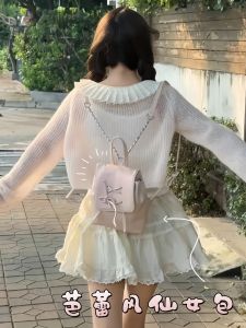 กระเป๋าเป้สะพายหลังหนังนิ่มแบบลำลองสำหรับเด็กผู้หญิง กระเป๋าสะพายไหล่แบบทันสมัย ​​น้ำหนักเบา ขนาดเล็ก กระเป๋าเดินทาง กระเป๋าใส่ของใช้ส่วนตัว