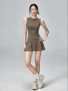 Anti-see-through Summer Sports Skirt and Top Set