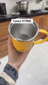 TYESO Original 473ML Vacuum Insulated Coffee Mug – Stainless Steel Wide Mouth Tea Cup with Handle