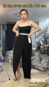 HOÀN TIỀN 15% - Quần baggy umi hàn cạp cao phối lưng thun bản to co giãn che khuyết điểm thoải mái cho người mặc có bigsize mã 94