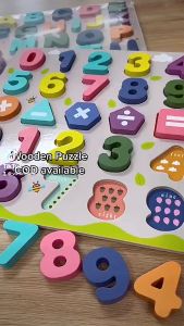 Big Size ABC Puzzle Alphabet Numbers 123 Montessori Learning Wooden Puzzle Toy Kids Educational Board Belajar Huruf