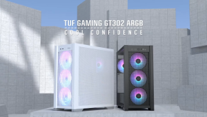 ASUS TUF Gaming GT302 ARGB ATX black mid-tower case four 140 x 28 mm ARGB fans for high airflow and static pressure