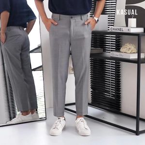 Kasual Celana Pearl Grey Smart Waist Ankle Pant