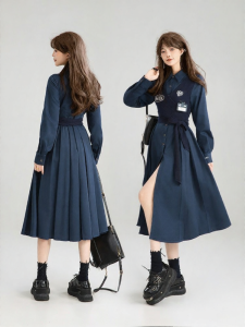 KEIKO | Đầm A-Line Giả Lớp Dây Nịt Eo