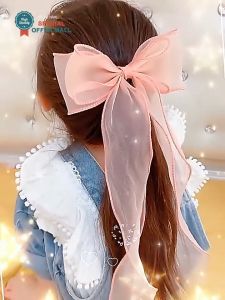 【Korean Style】Kids Big Bow Knotted Hair Clip Chiffon Ribbon Hairpin Girl Hair Ponytail Headdress Headband