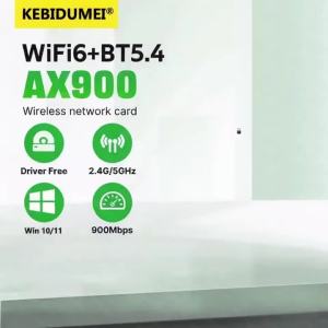 kebidumei | KEBIDUMEI Wifi 6 Mini USB Dongle Network Card BT 5.4 Wireless Receiver Dongle AX900 For Win 10/11 PC Dual Band 2.4G/5Ghz