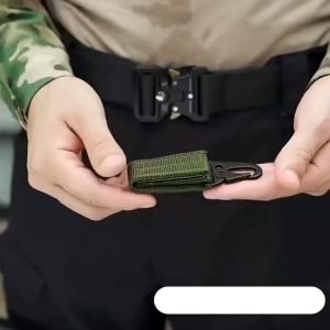 Molle Nylon Metal Light Velcro Belt Clip Key Hook Webbing Backpack Strap Quickdraw Carabiner Camping Tactical Travel Bag