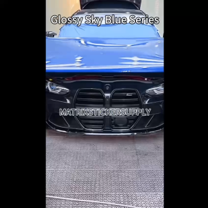 PREMIUM GLOSSY SKY BLUE STICKER KERETA(152CM-Custom)Pelekat Sticker kilat wrapping full body vinyl wrap film car sticker