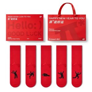 PRIMEET | Zodiac Horse New Year & Birth Year Gift Red Crew Socks