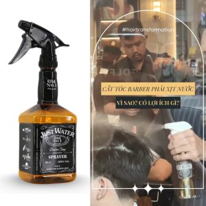Bình xịt nước cắt tóc barber dạng bình rượu - 600ml