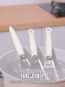 Xẻng chiên cá xẻng chiên xào nhà bếp bằng Inox và Silicon dễ lật EC Life 1110