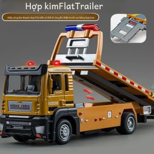 Diecast Hợp Kim Mô Hình Xe Tải Tỉ Lệ 1/32 Flatbed Trailer Với Tính Năng Âm Thanh & Ánh Sáng Kỹ Thuật Di Động Xe Máy Kéo Đồ Chơi Cho Bé Trai & Trẻ Em Quà Tặng
