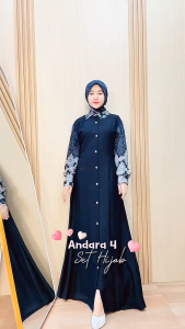 ANDARA SET HIJAB (LABEL SAVNA) | GAMIS SET HIJAB RAYON ADEM TEEBARU KEKINIAN