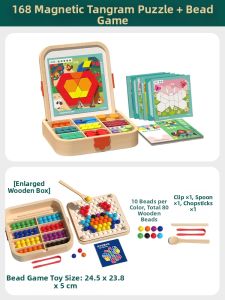 MWZ | Educational Magnetic Tangram and Geometric Building Blocks for 3-6 Year Olds