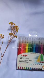Pena Kuas Warna Joyko 1 Set [CLP-08 / 12 Warna] / Pulpen Kuas / Bolpoint / Brush Pen / Ballpoint Mewarnai / Color Brush Pen 1 Set / Bushpen / Brush Pen Joyko / Alat Tulis / Pena / Warna / Pulpen / Brushpen 1 Set Murah