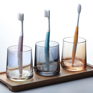 Creative Glass Toothbrush Cup Hotel Style Home Use Simple Design Bathroom Water Cup High End Feeling Dental Care Cup