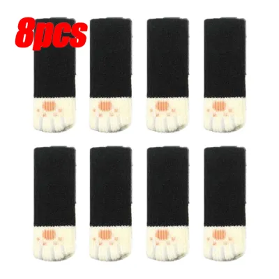 24/4Pcs-Set Creativity Cat Paw Table Foot Socks Chair Leg Covers Floor Protectors Knitted Socks Mute Wear-Resistant Non-slip Mat
