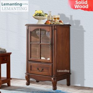 LEMANTING | American & European Style Solid Wood Wine Cabinet Single Door