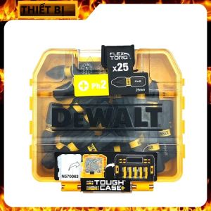 Bộ Mũi Khoan Vặn Vít Tác Động DEWALT DT70555T FLEXTORQ PH2 25mm Kèm Hộp Đựng Mini 25 Chiếc Thép Tốc Độ Cao Phụ Kiện Dụng Cụ Điện Dùng Khoan Gỗ