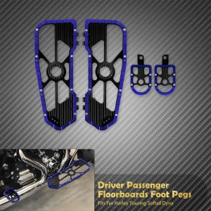 Mactions | Motorcycle Driver Floorboards Passenger Footpegs Front Rear Footrest For Harley FL Softail Fat Boy 86-2017 FLD 12-2016 Touring