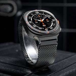Dây Đeo Đồng Hồ Milanese Loop Bằng Titan Nguyên Chất 100% Dành Cho Samsung Galaxy Watch Ultra 47mm Nam Khóa Dù An Toàn 7 Điểm