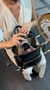 GNOME & BOW Athos Medium Travel Backpack for Women (Lightweight Water Resistant Nylon with USA Nappa Leather accents)