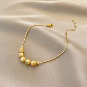 8K Gold Plated Bead Chain Hand Jewelry Womens Accessories Antique Golden Color Wristlet with Special Atmosphere