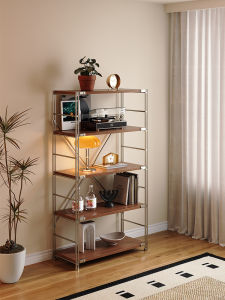 Meisda Retro Style Floor-standing Multi-layered Storage Rack for Living Room And Balcony Home Kitchen Microwave Organizer