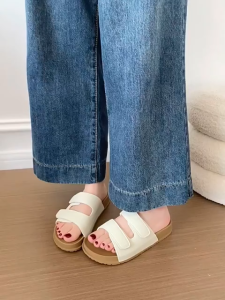 StepUp.1 Square Toe 4cm Thick Soft Sole with Adjustable Two Strap Casual & Stylish for Womens Footwear New Fashion COD