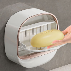 【XZxinzhan】New Bathroom Drain Soap Box Wall Mounted ABS Soap Box With Lid Waterproof Soap Dish Dishes Storage Box Travel Organizer Case Storag