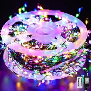 Outdoor Remote Control Copper Wire Lights Christmas Tree Light String Starry Sky Flower Wreath Decorative Lights