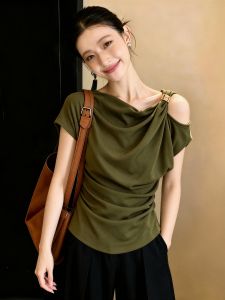 SHUAIYUE | Áo Thun Giảm Cân Kiểu Hàn Quốc Màu Xanh 2026