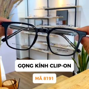 Gọng kính Clip On phiên bản vuông lớn đa năng cắt được cận KAMI NACHI mã T8191