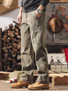 Heavy Workwear Winter Warmth Straight Loose Casual Trousers