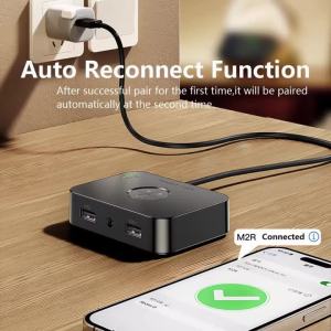 kebidumei | Bộ Thu Âm Thanh Bluetooth 6.0 Có Mic Và Điều Khiển Từ Xa Bộ Chuyển Đổi Không Dây USB Aux RCA Cho Bộ Phụ Kiện Ô Tô Hỗ Trợ Phát U-Disk
