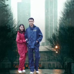 Large Thick Oxford Cloth Split Style Raincoat