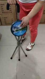 Foldable Walking Stick With Seat Tongkat Kerusi Solat Lipat Duduk Travel Cane Chair Crutches Walking Stick Chair Stool Folding Luggage Lightweight Folding Wheelchair For Travelling - Lazada