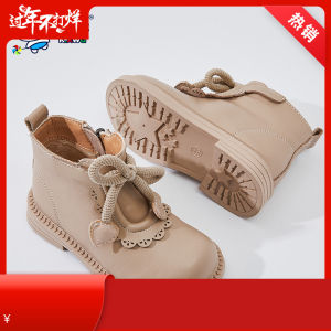 Happy Baby Childrens Shoes 2021 New Autumn Girls Short Boots Non-Slip Small Leather Boots Kindergarten Princess Shoes Girl Leather Shoes
