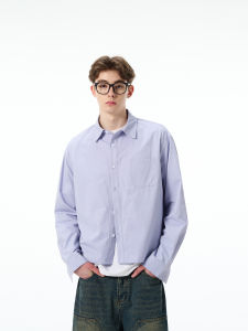 MADWITCH | Minimalist Clean Fit Senior Blue Shirt Jacket
