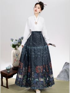 Slimming Gold And Jade Full Hall New Chinese Style Daily Commute Hanfu Womens Ming Dynasty Improved Model Set Skirt