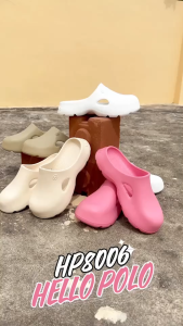 Hello Polo รองเท้าแตะ รองเท้าแตะผู้หญิง รองเท้าหัวโต ส้นหนา 4 ซม พื้นนู้มาก เบาสบาย คลายเมื่อยเท้า ทุกโอกาส ผู้หญิง เหมาะสำหรับ HP8006W