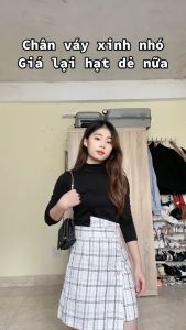 Chân Váy Dạ Tweed Cạp Lệch Phối 3 Cúc Túi Giả Kiểu Váy Ngắn Chữ A TD-90