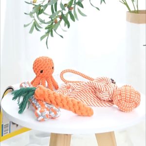 petme 💎 เชือกกัดสุนัข กระดูก ของเล่นสุนัข ของเล่นหมา แมว ลูกบอล จานร่อน