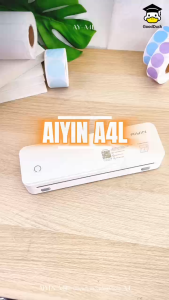 เครื่องปริ้นพกพา เครื่องปริ้นไร้หมึก เครื่องพิมพ์ฉลากสินค้า Aiyin A4L พิมพ์ความร้อน คมชัด ไม่ใช้หมึก บลูทูธ USB Bluetooth