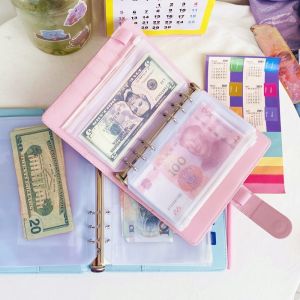 สมุดบันทึกเงินสดพร้อมรหัสผ่านซิปสำหรับเก็บเงิน สมุดบันทึกการเงินขนาดเล็กสำหรับธุรกิจและวัสดุศิลปะ