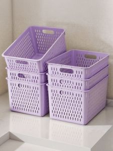 Plastic Desktop Storage Box Kitchen Cabinet Basket Toy Organizer Messy Items Storage Container Home Use Rectangular Bin